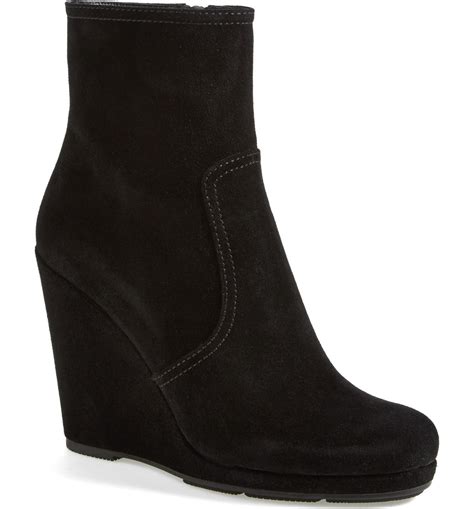 prada wedge suede boots|prada 55 leather ankle boots.